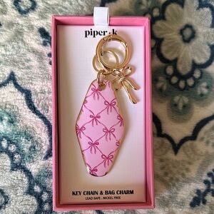 Piper K Pink Bow Key Chain & Bag Charm